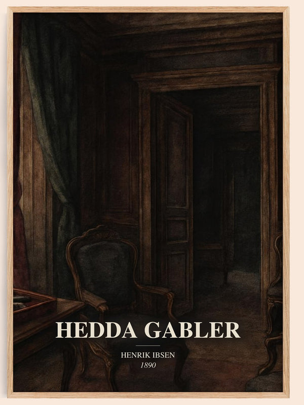 Hedda Gabler watercolour book poster by Henrik Ibsen – framed literary art print
