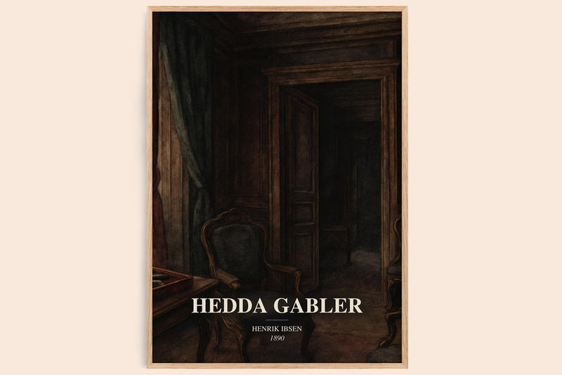 Hedda Gabler watercolour book poster by Henrik Ibsen – framed literary art print