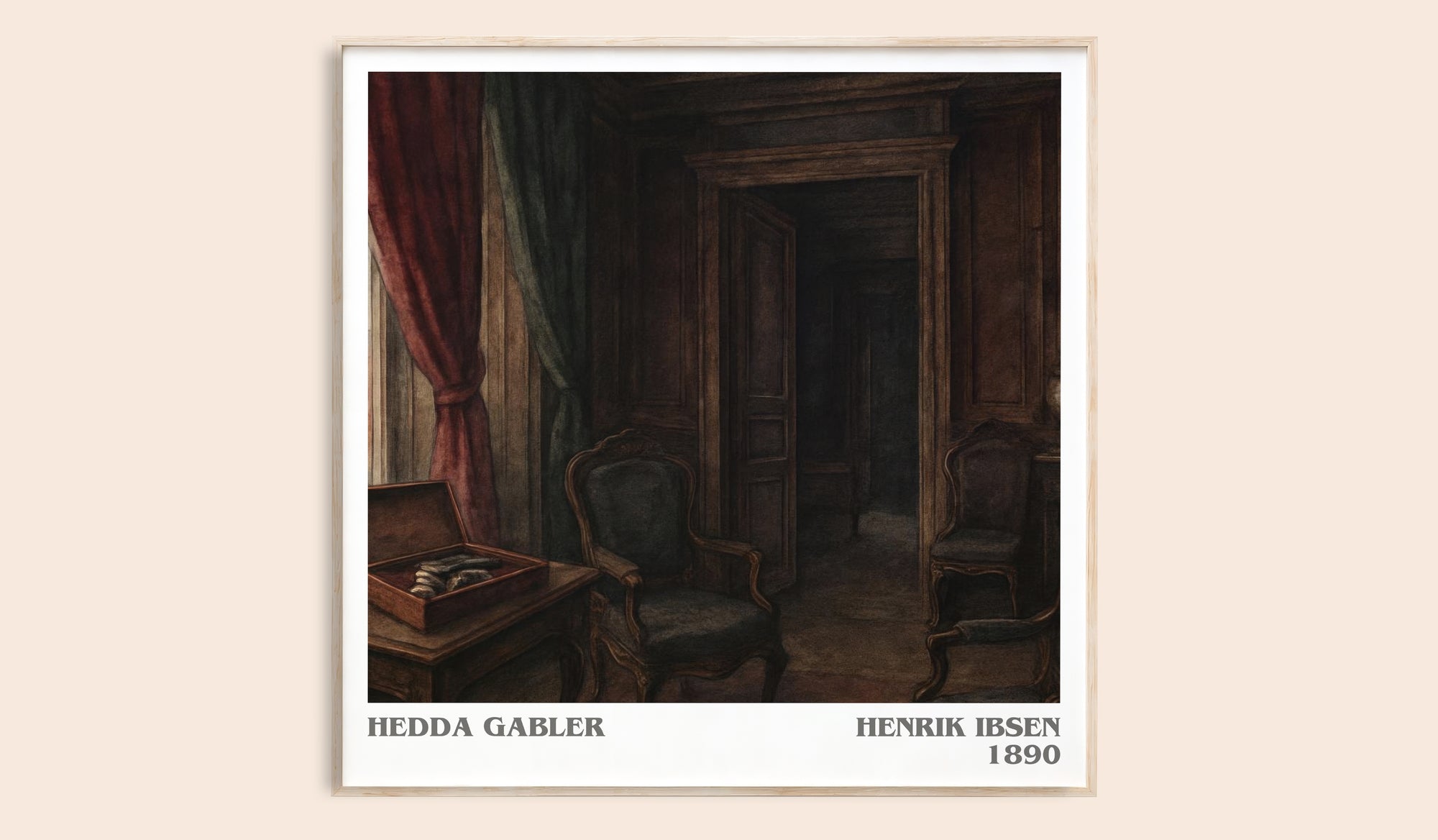 Hedda Gabler literary book poster by Henrik Ibsen – framed literary art print