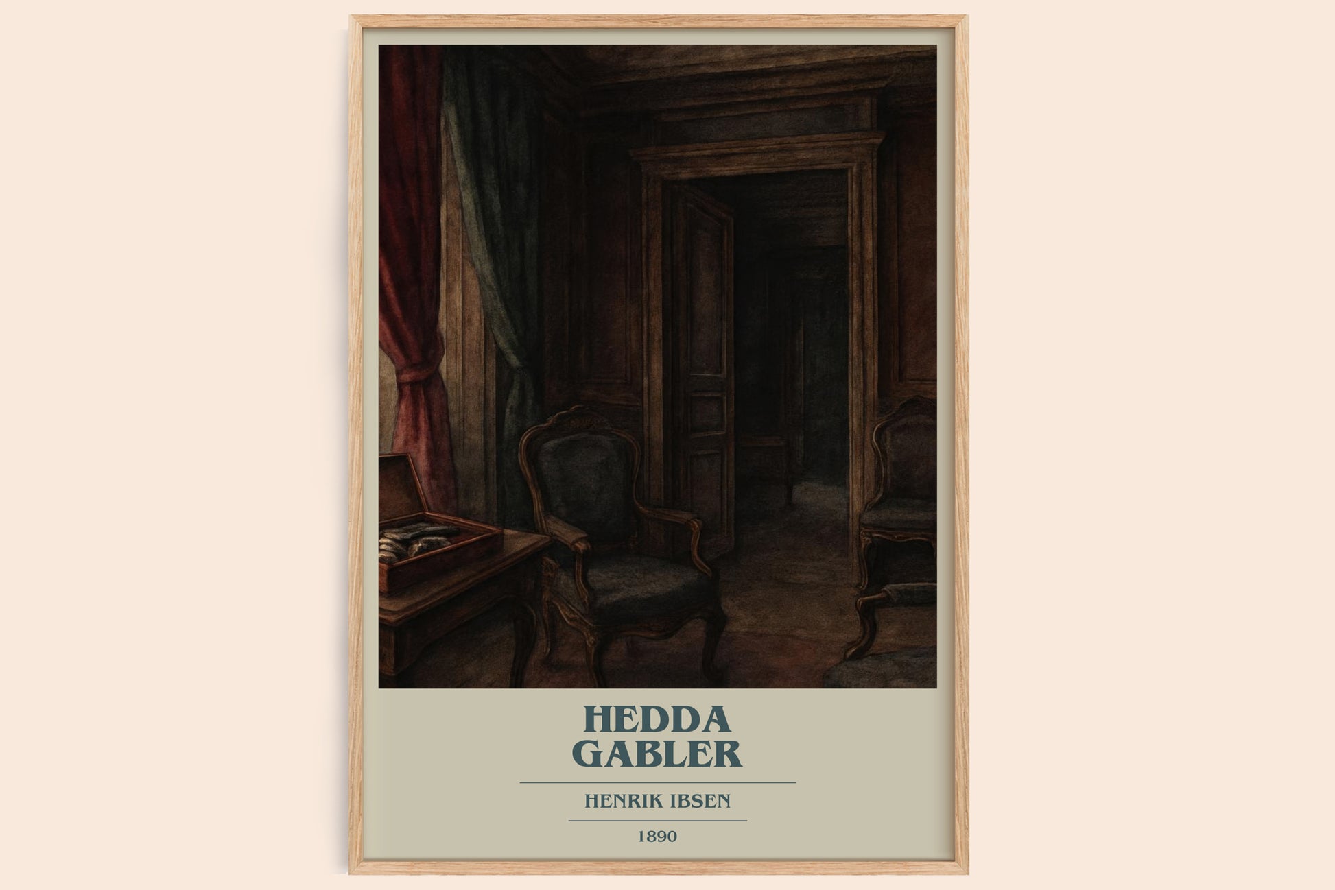 Hedda Gabler book cover book poster by Henrik Ibsen – framed literary art print