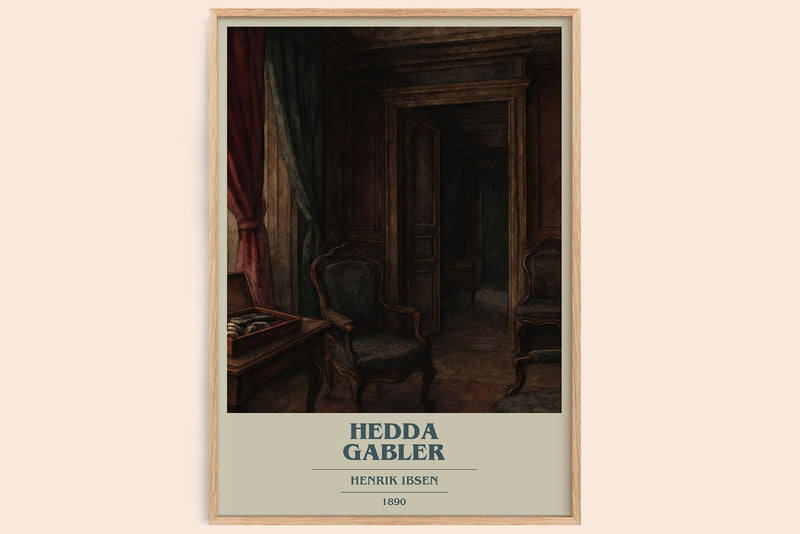Hedda Gabler Book Cover Poster by Henrik Ibsen (Modern Minimalist style)