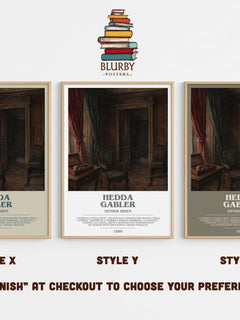 Hedda Gabler Bookish Wall Art by Henrik Ibsen – Style X, Y and Z side by side – choose your finish