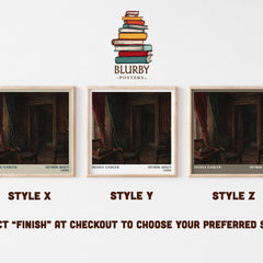 Hedda Gabler Literary Art Print by Henrik Ibsen – Style X, Y and Z square prints side by side – choose your finish