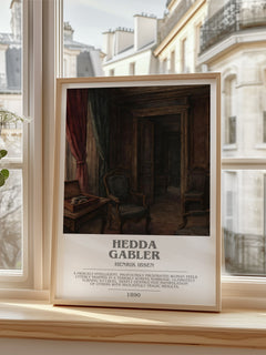 Hedda Gabler Bookish Wall Art by Henrik Ibsen – framed print by a bright window