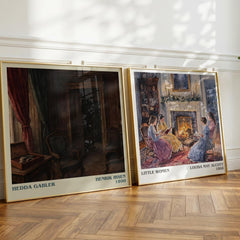 Hedda Gabler Literary Art Print by Henrik Ibsen – large square framed print leaning against a wall