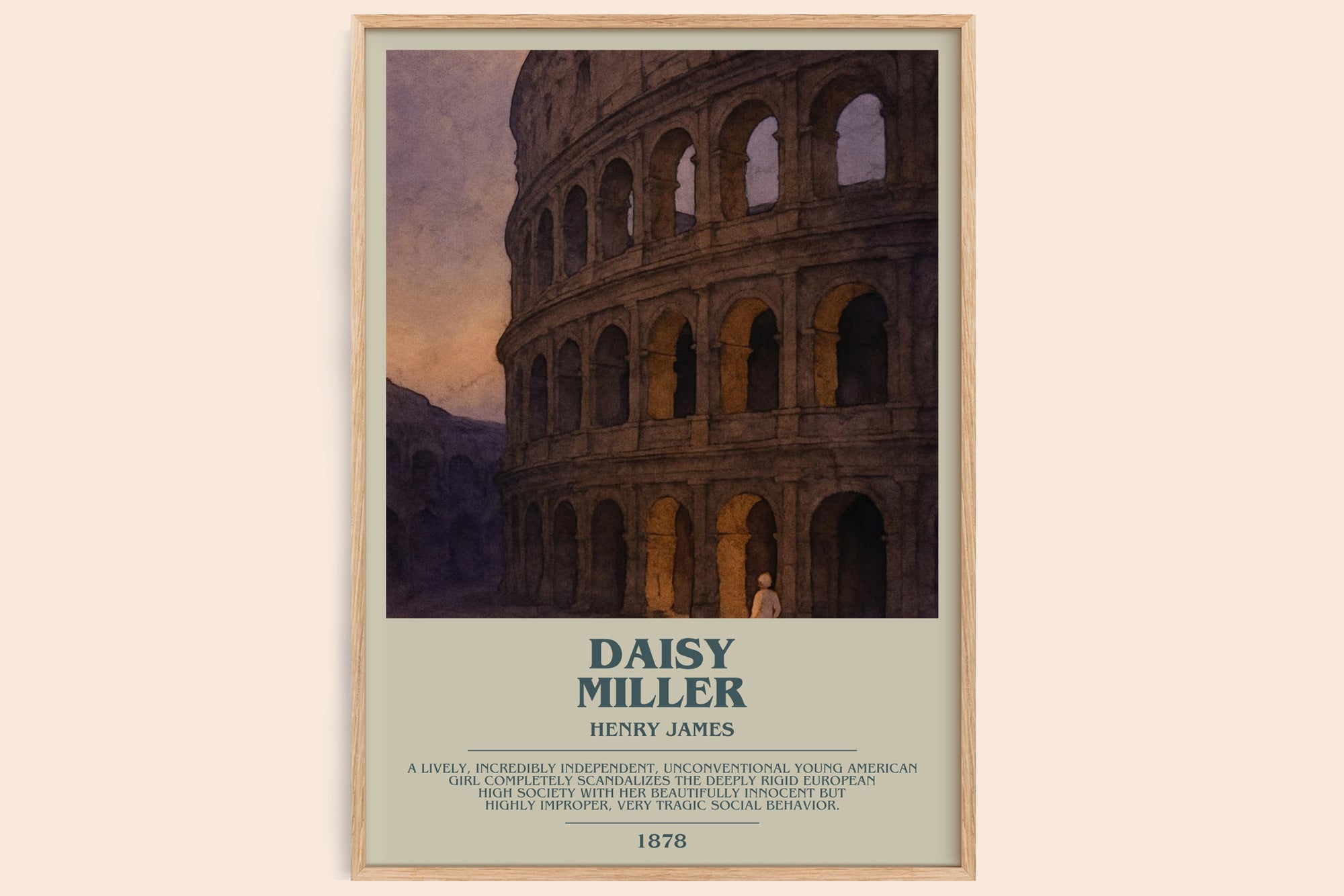 Daisy Miller bookish book poster by Henry James – framed literary art print