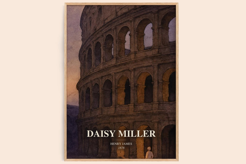 Daisy Miller watercolour book poster by Henry James – framed literary art print