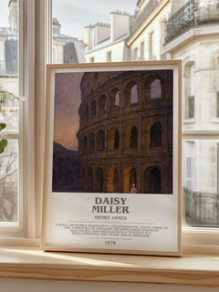 Daisy Miller Bookish Wall Art by Henry James – framed print by a bright window