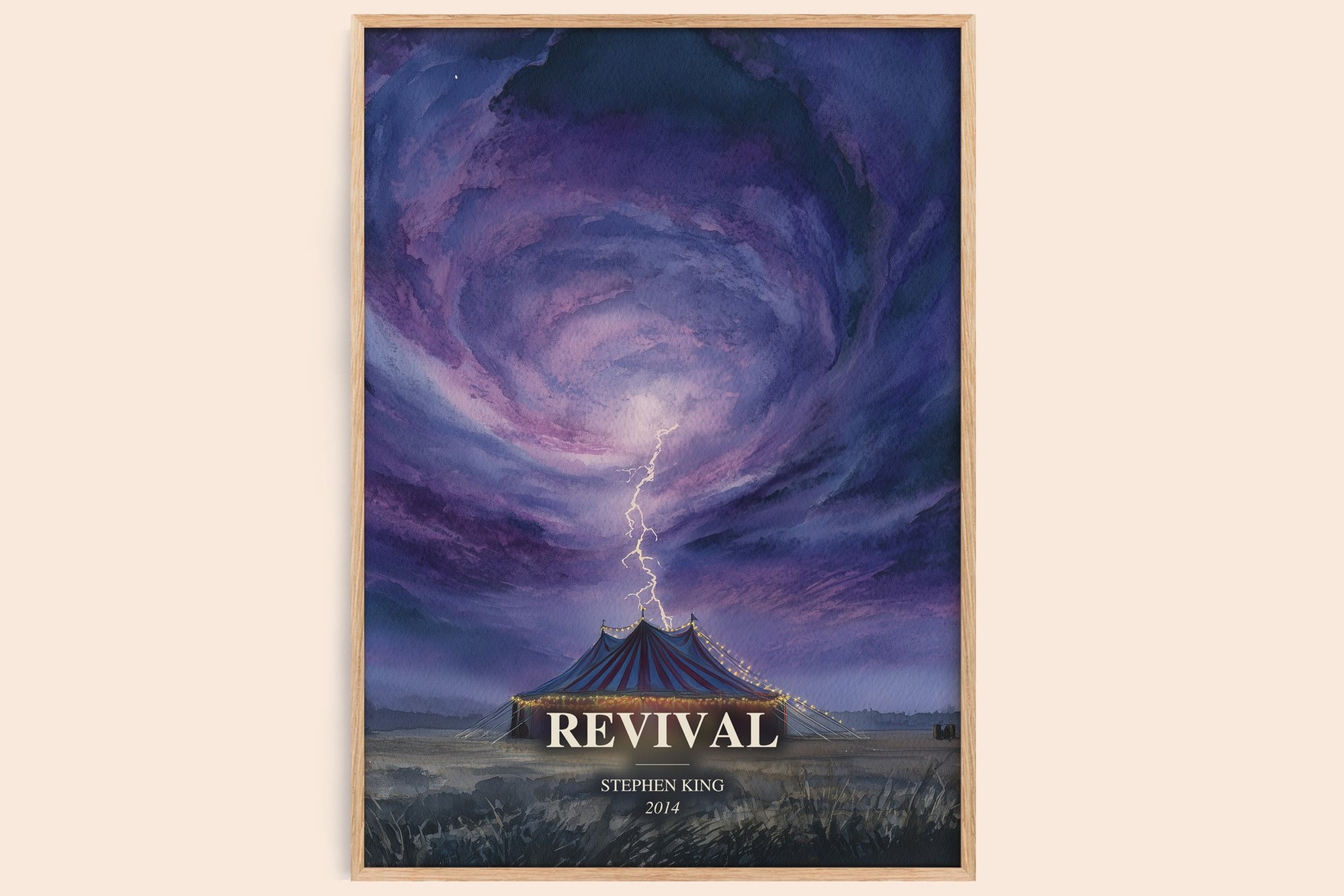 Revival bookish book poster by Stephen King – framed literary art print