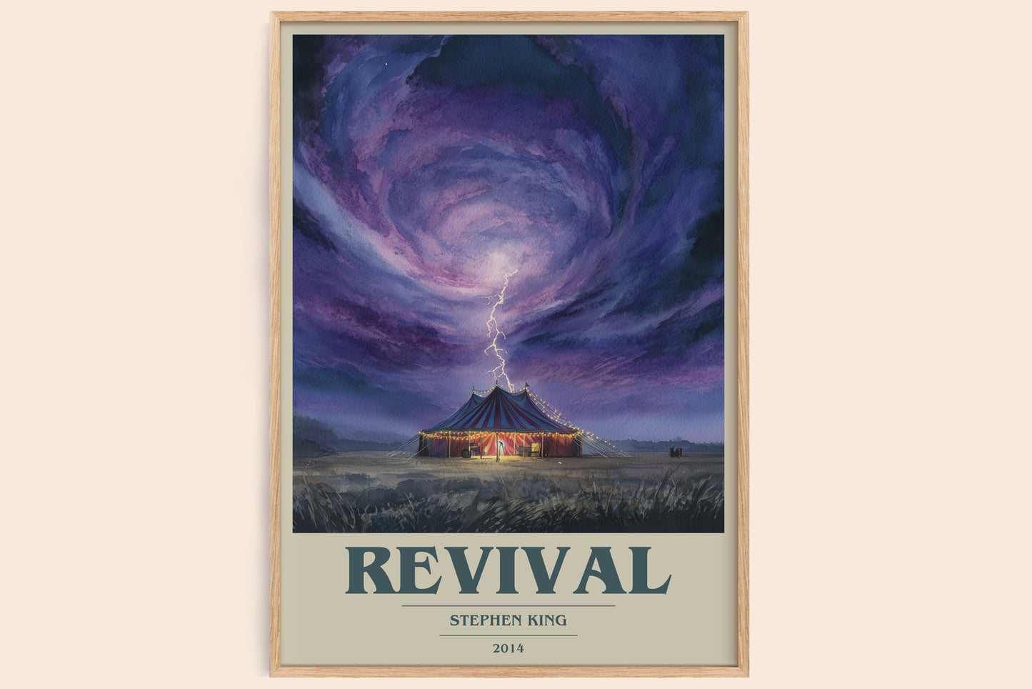 Revival book cover book poster by Stephen King – framed literary art print