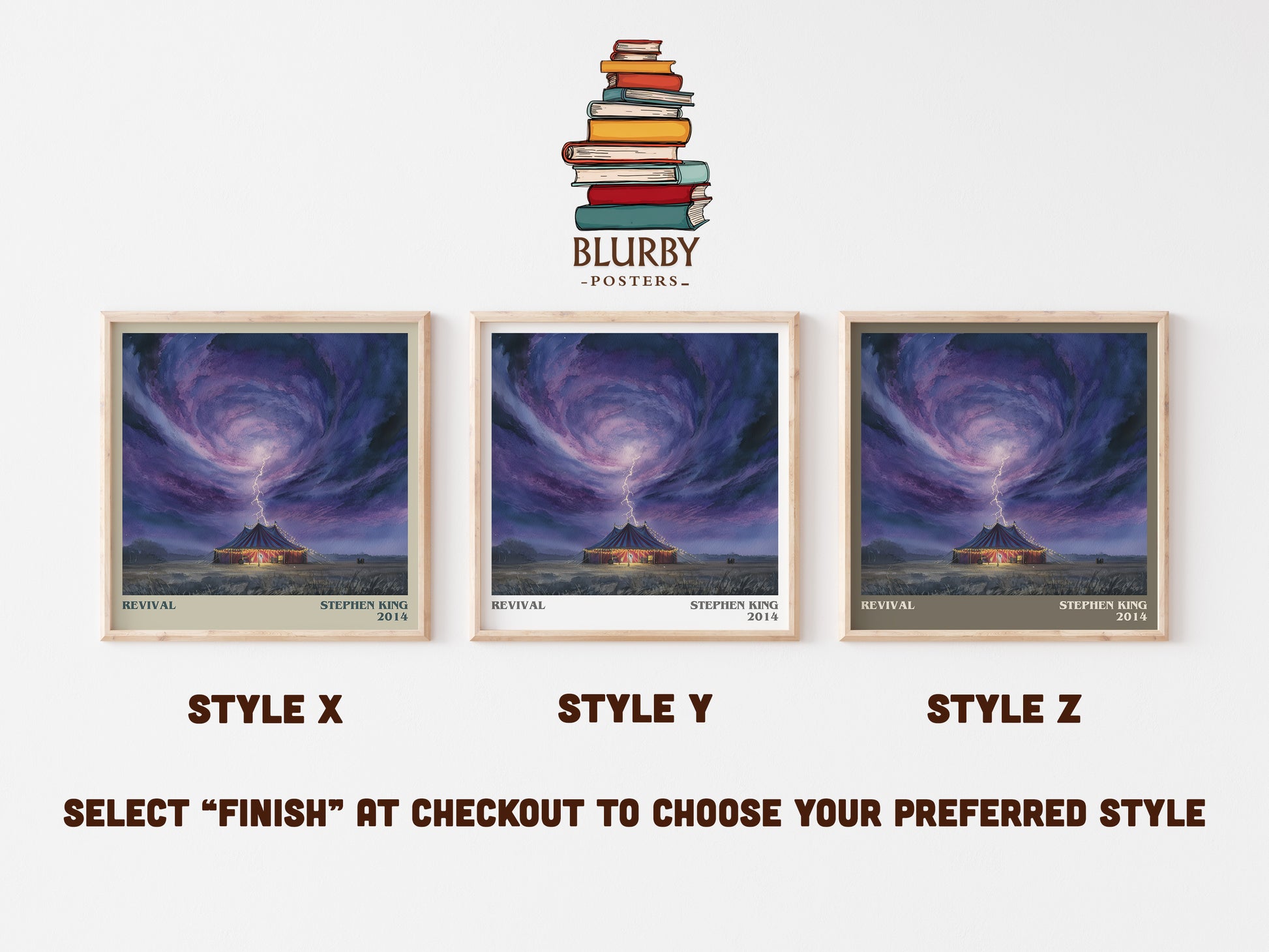 Revival literary print in frame leaning in hallway – classic literature wall art