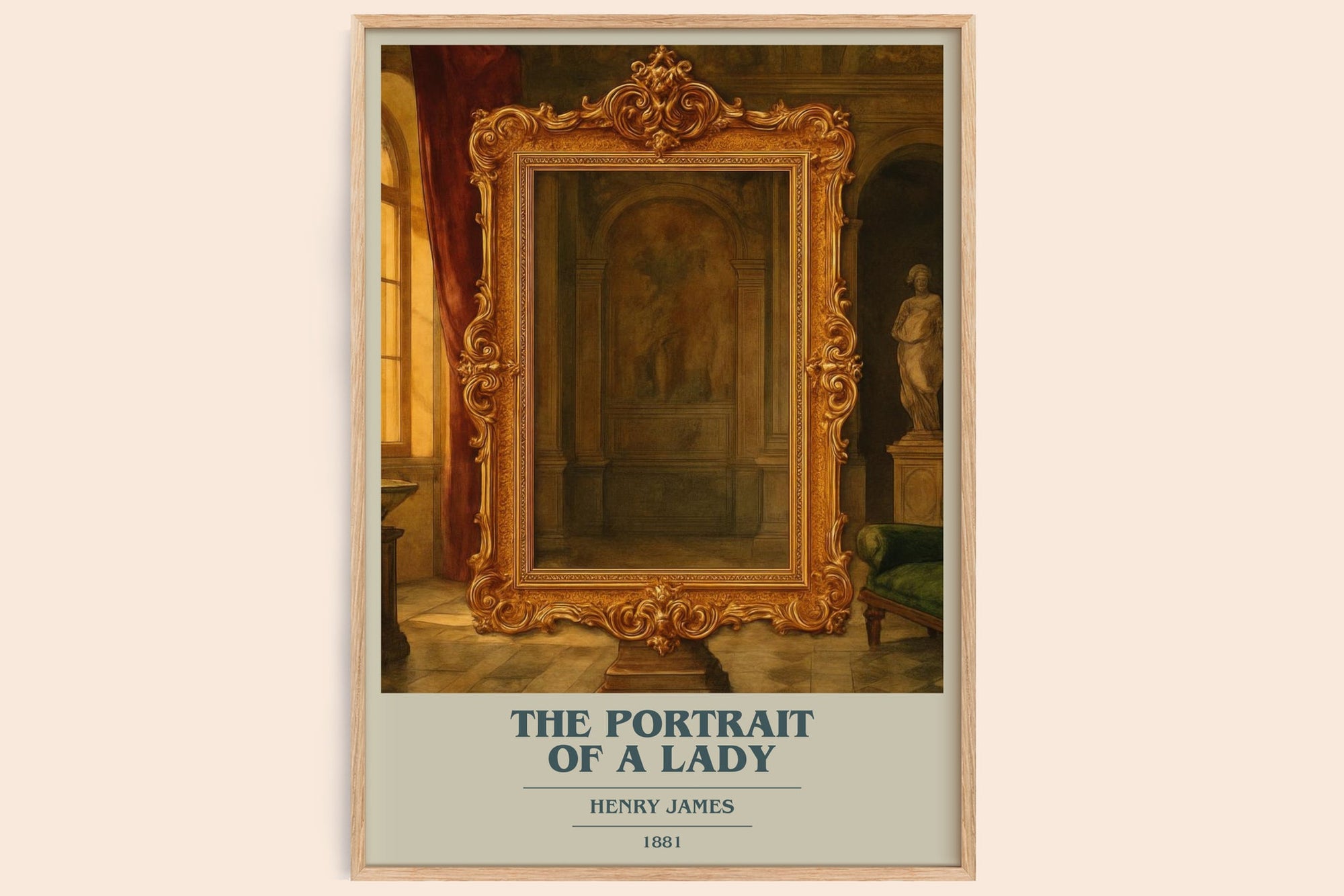 The Portrait of a Lady book cover book poster by Henry James – framed literary art print