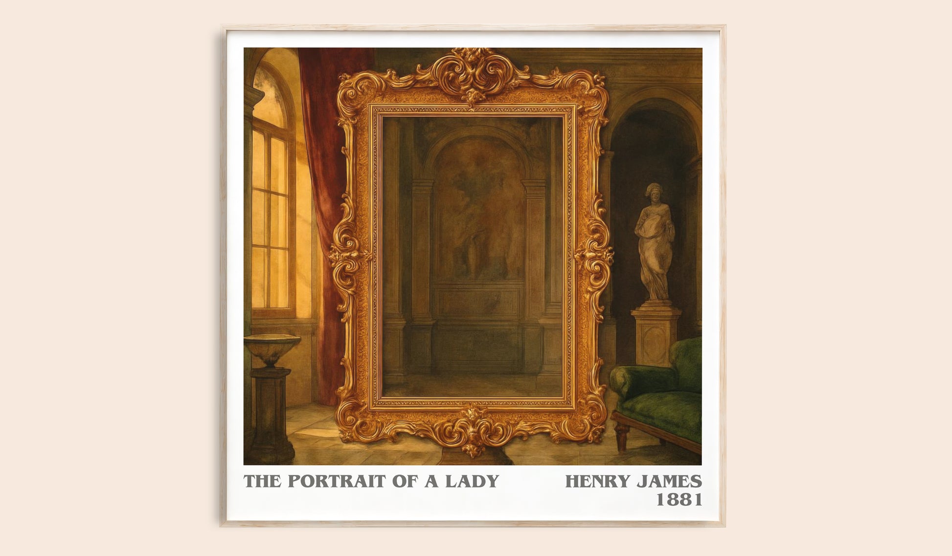 The Portrait of a Lady literary book poster by Henry James – framed literary art print