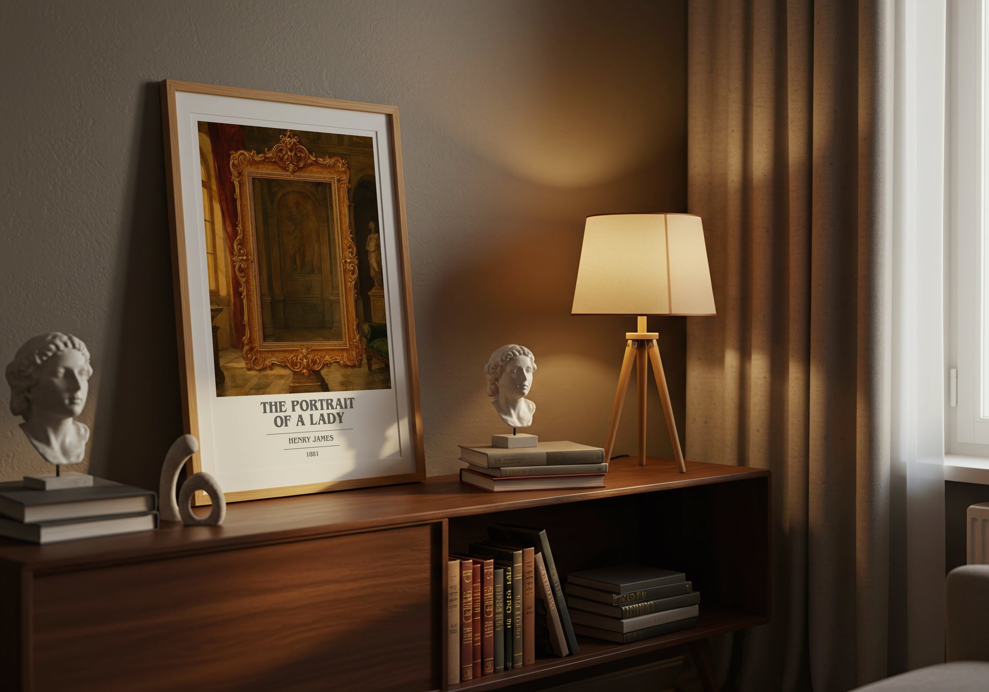 The Portrait of a Lady book cover book poster framed on wall – classic literature wall art