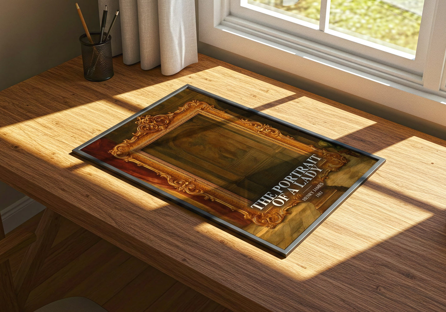 The Portrait Of A Lady watercolour book poster framed on wall – classic literature wall art
