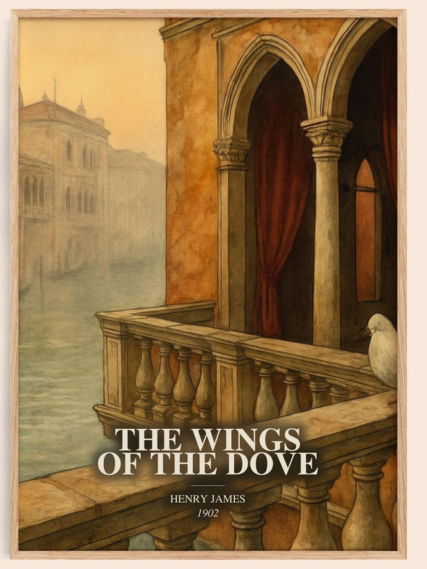 The Wings Of The Dove watercolour book poster by Henry James – framed literary art print