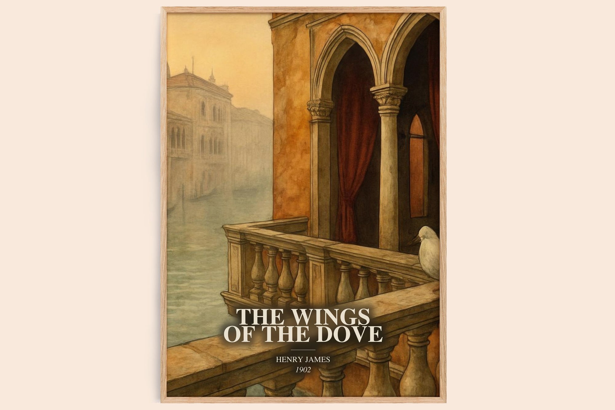 The Wings Of The Dove watercolour book poster by Henry James – framed literary art print