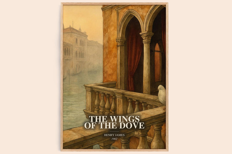 The Wings Of The Dove watercolour book poster by Henry James – framed literary art print