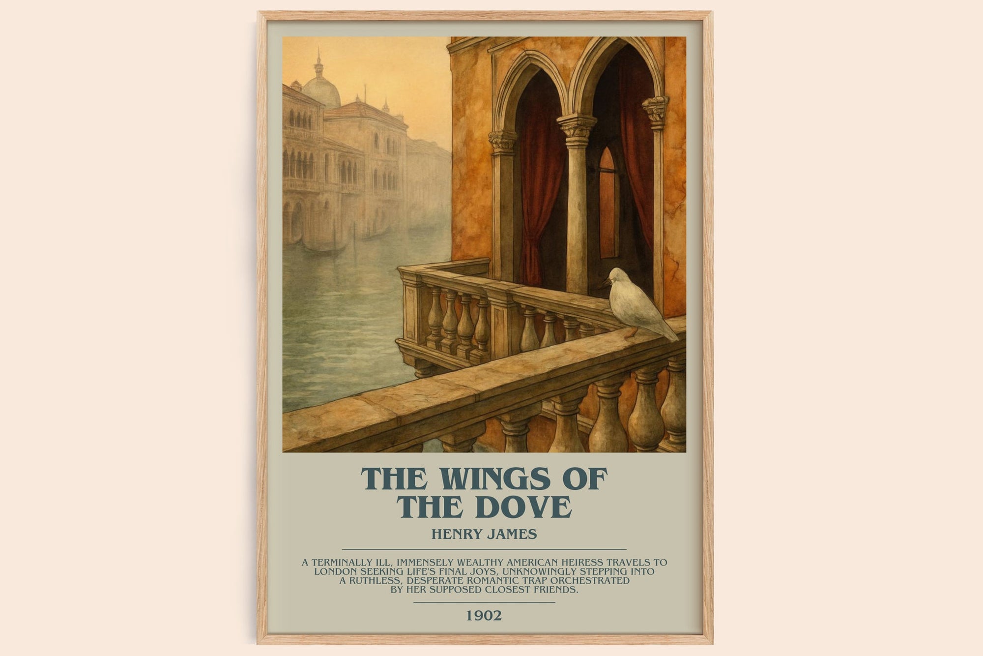 The Wings of the Dove bookish book poster by Henry James – framed literary art print