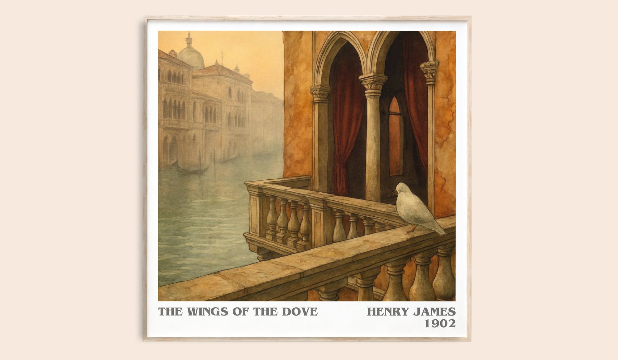The Wings of the Dove literary book poster by Henry James – framed literary art print
