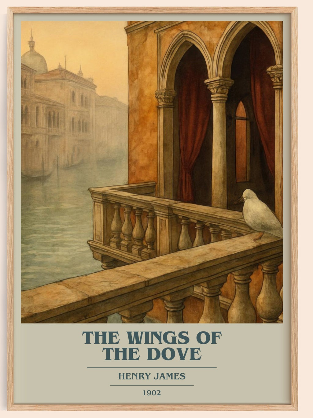The Wings of the Dove book cover book poster by Henry James – framed literary art print