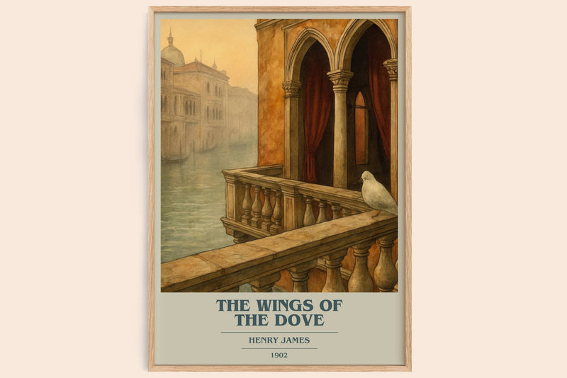 The Wings of the Dove book cover book poster by Henry James – framed literary art print