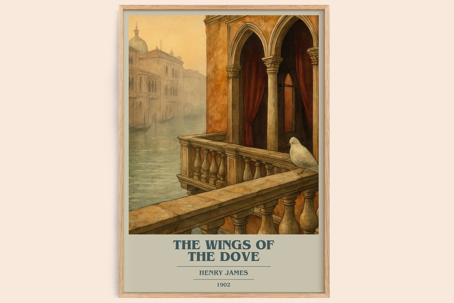 The Wings of the Dove book cover book poster by Henry James – framed literary art print