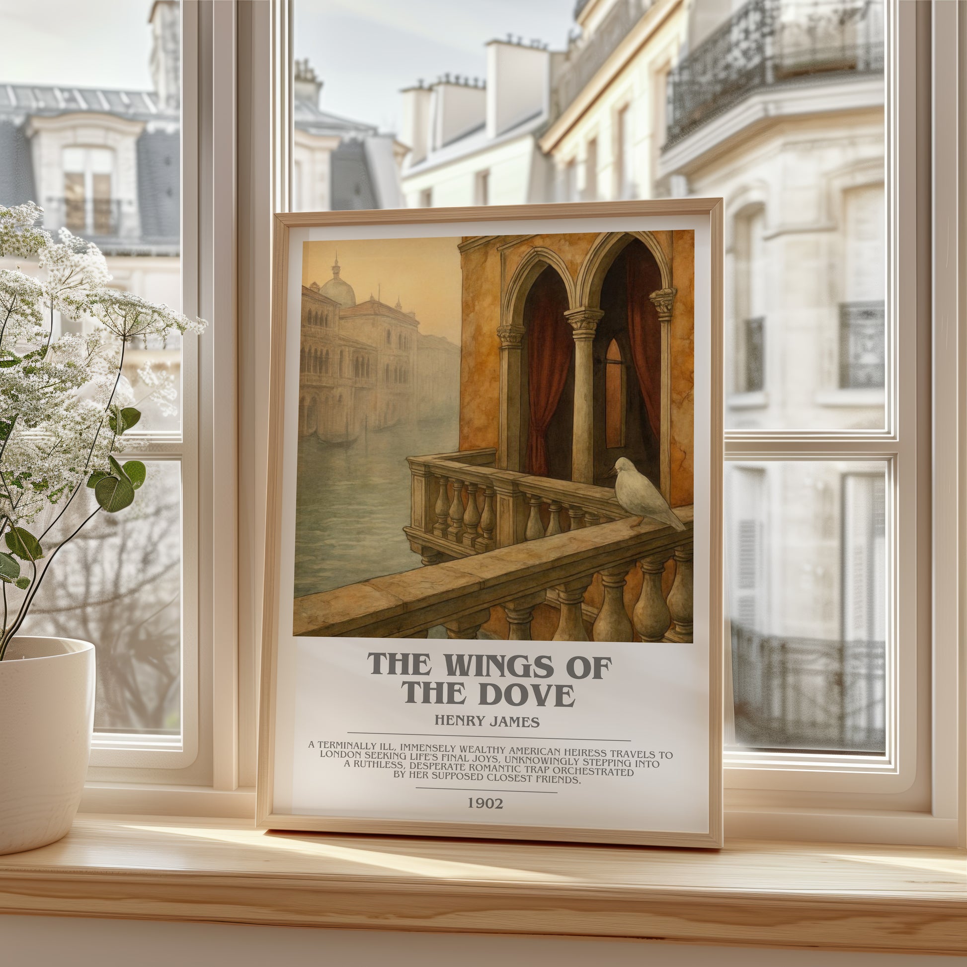 The Wings of the Dove bookish poster colour and style options – Henry James book art