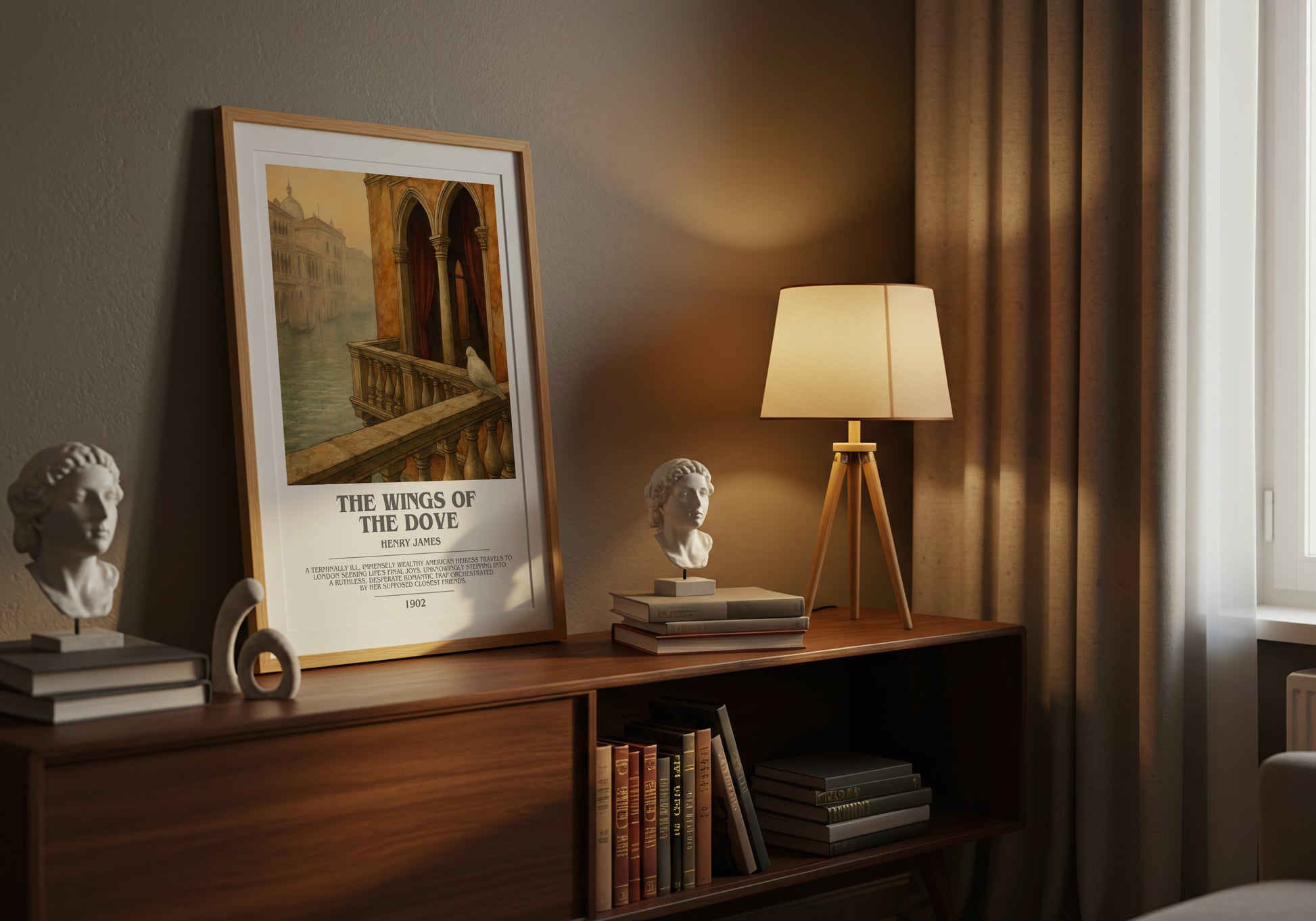 The Wings of the Dove bookish book poster framed on wall – classic literature wall art