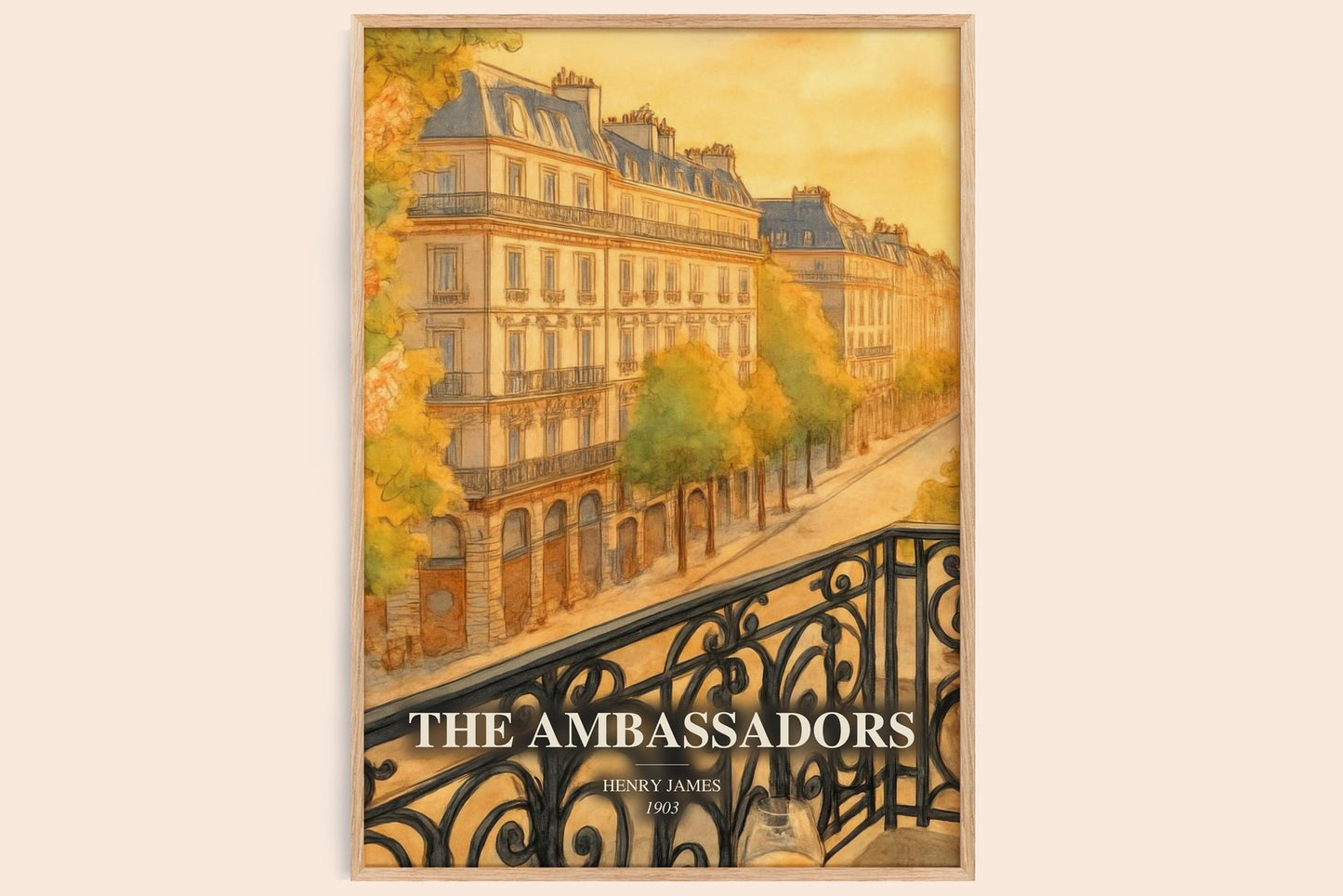 The Ambassadors watercolour book poster by Henry James – framed literary art print