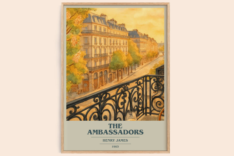 The Ambassadors Book Cover Poster by Henry James (Modern Minimalist style)