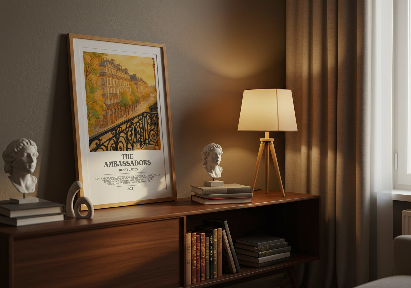 The Ambassadors bookish book poster framed on wall – classic literature wall art
