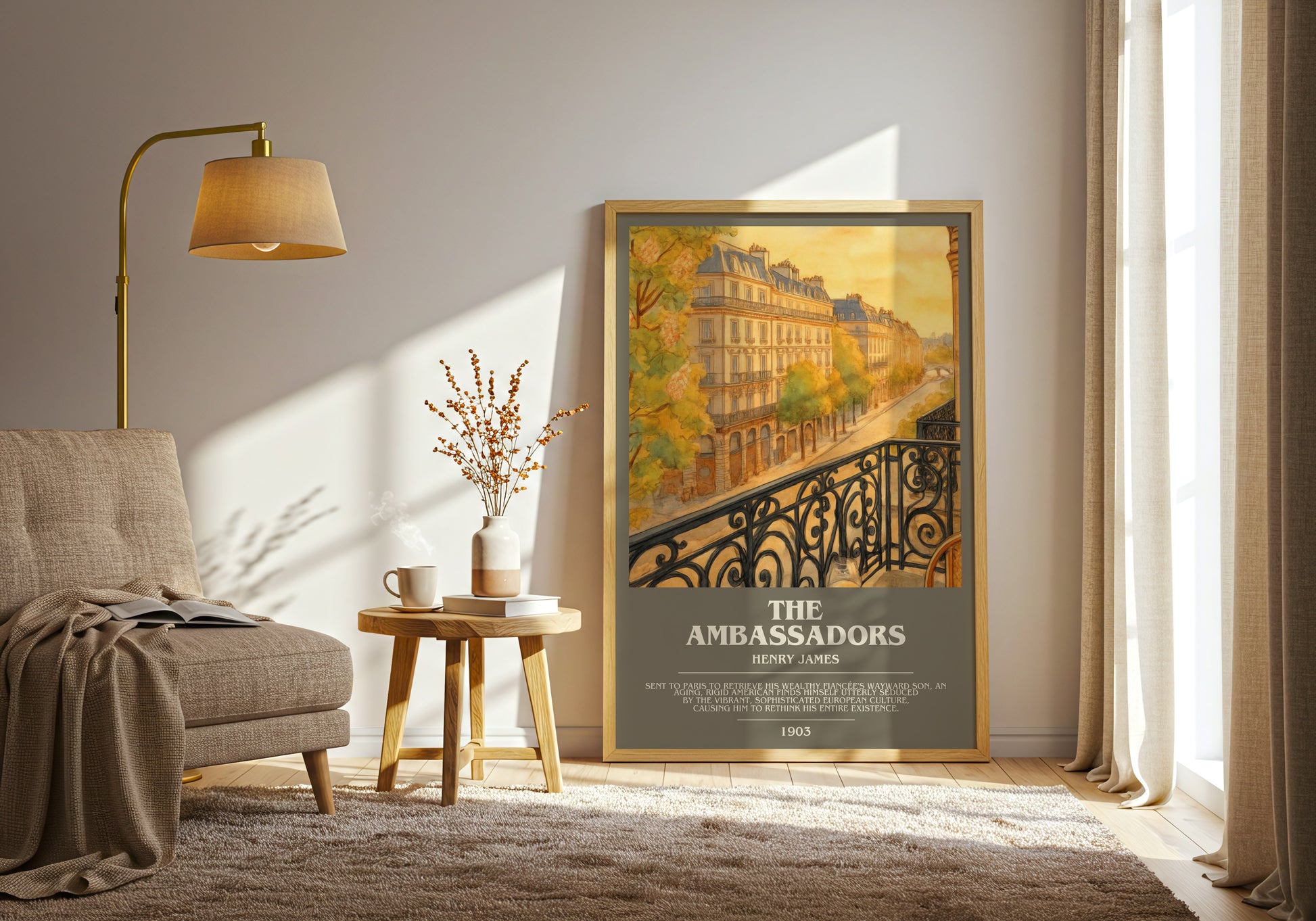 The Ambassadors bookish print on bookshelf – Henry James fan gift