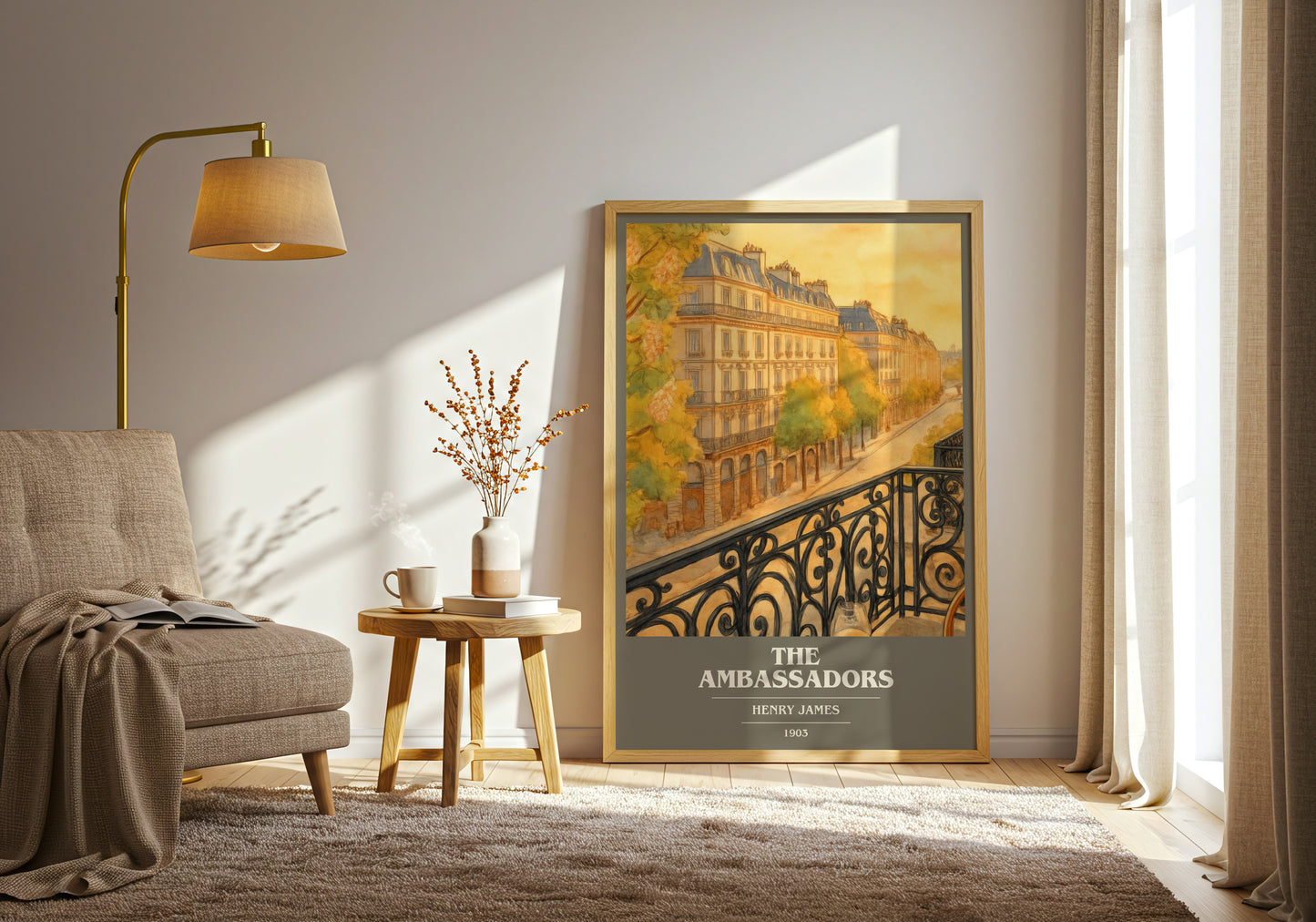 The Ambassadors book cover print on bookshelf – Henry James fan gift