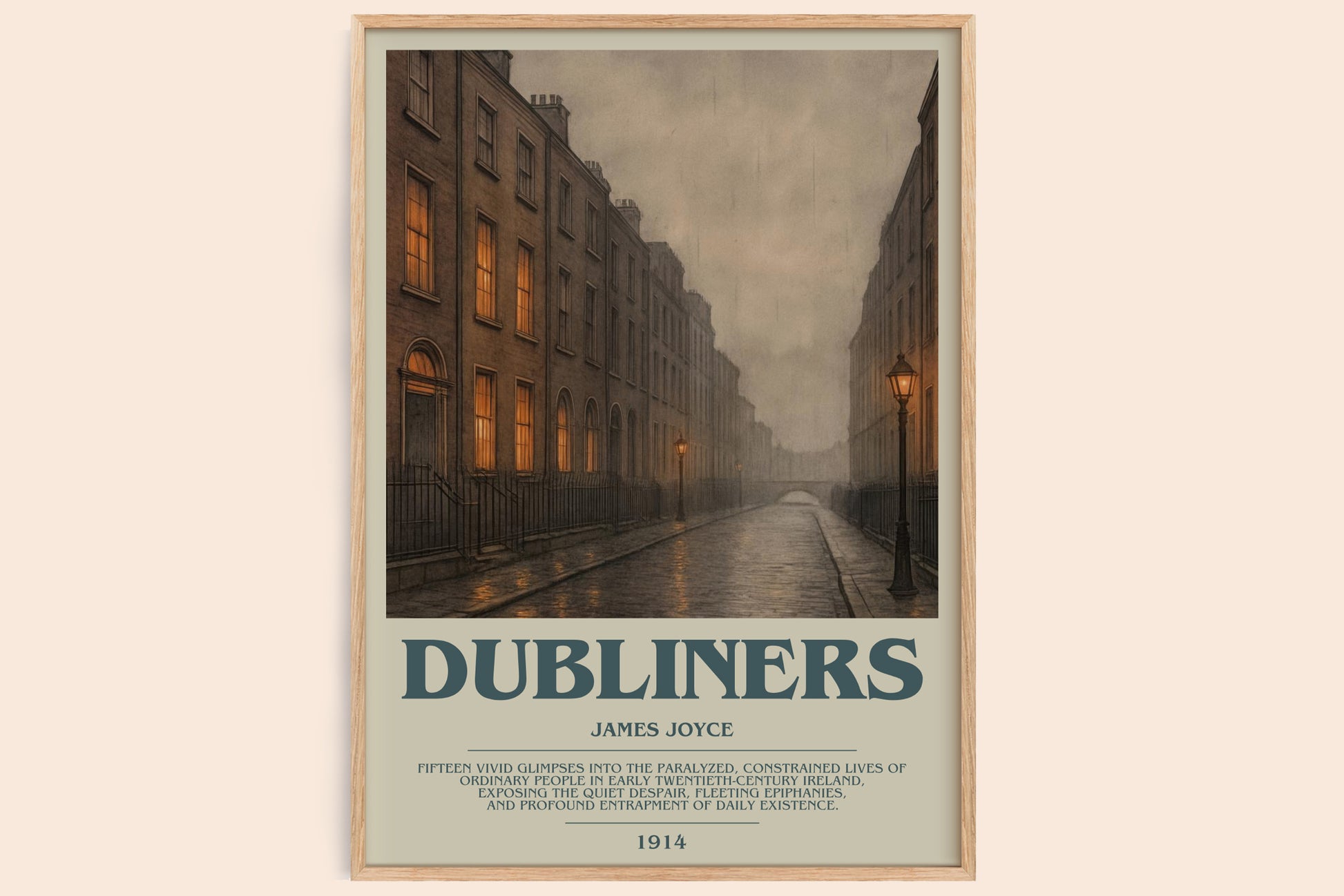 Dubliners bookish book poster by James Joyce – framed literary art print