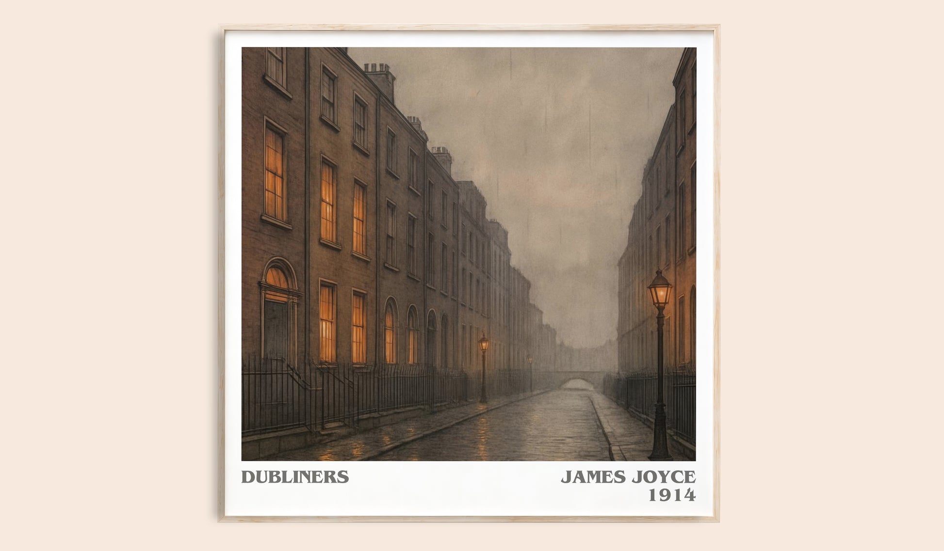 Dubliners literary book poster by James Joyce – framed literary art print