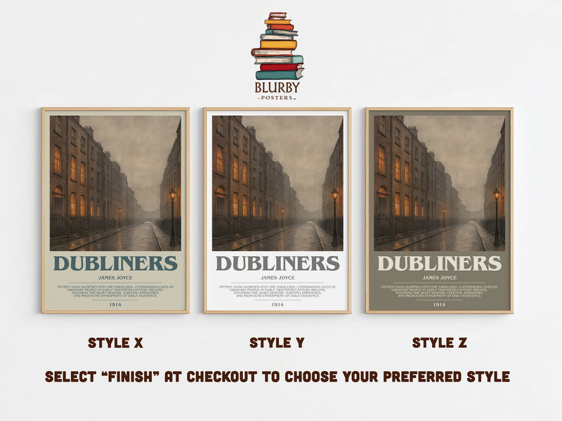 Dubliners bookish print in frame leaning in hallway – classic literature wall art