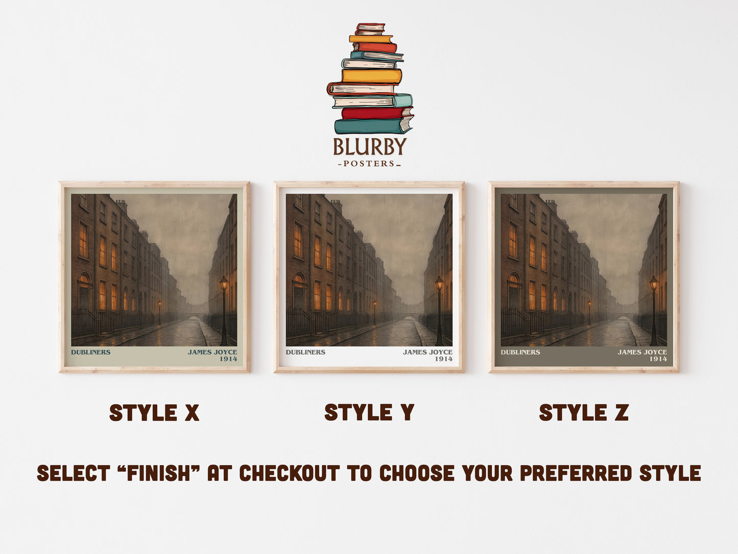 Dubliners literary print in frame leaning in hallway – classic literature wall art