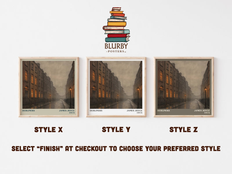 Dubliners literary print in frame leaning in hallway – classic literature wall art