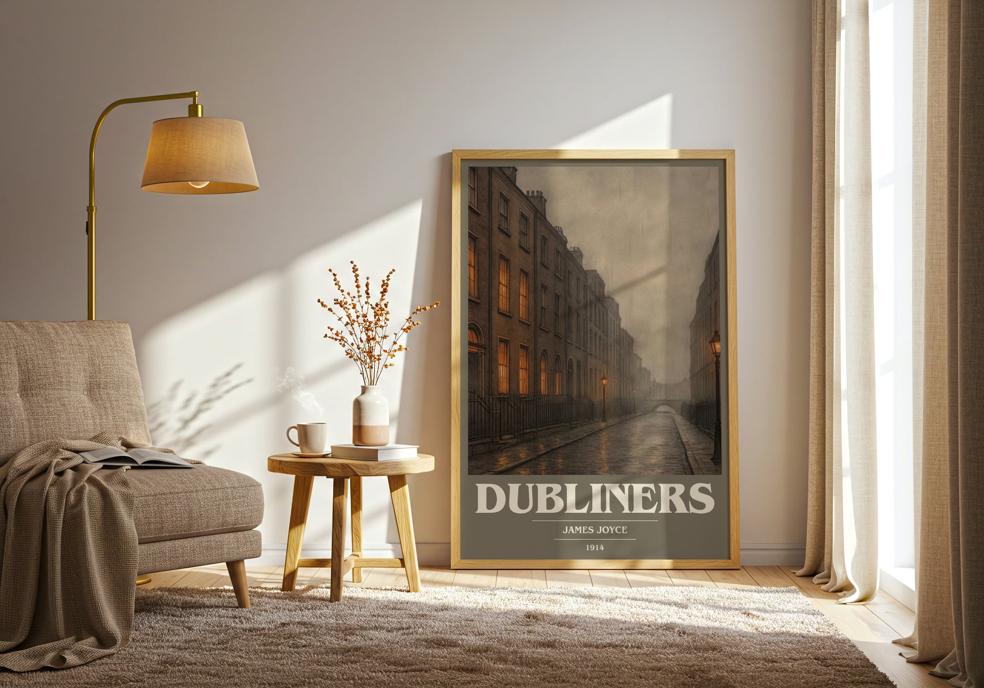 Dubliners book cover print on bookshelf – James Joyce fan gift