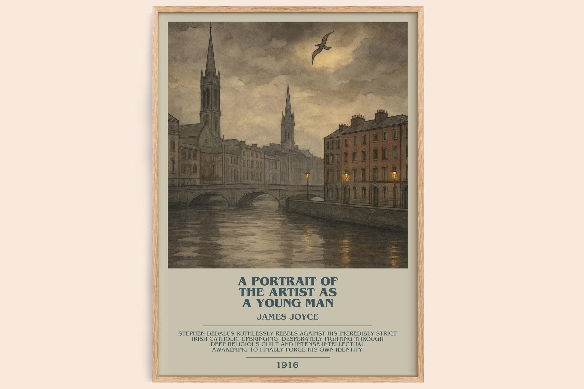 A Portrait of the Artist as a Young Man bookish book poster by James Joyce – framed literary art print