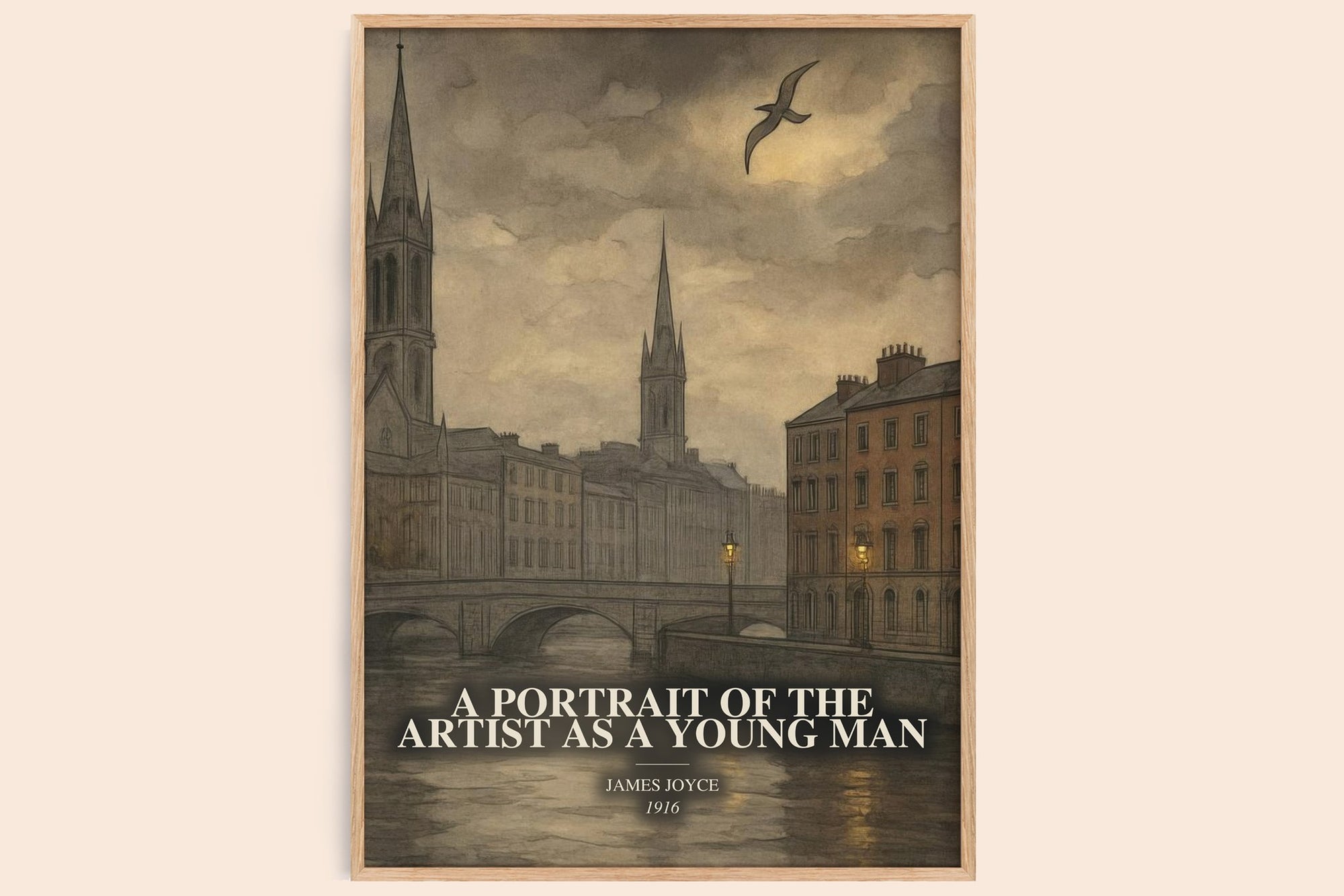 A Portrait Of The Artist As A Young Man watercolour book poster by James Joyce – framed literary art print