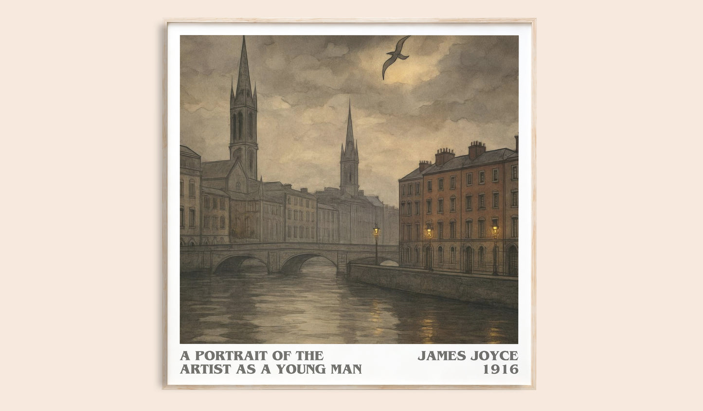 A Portrait of the Artist as a Young Man literary book poster by James Joyce – framed literary art print