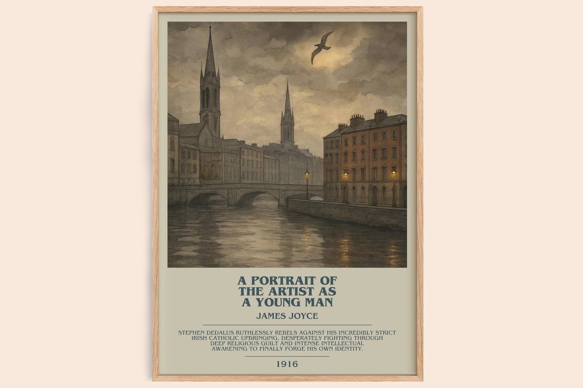 A Portrait of the Artist as a Young Man bookish book poster by James Joyce – framed literary art print