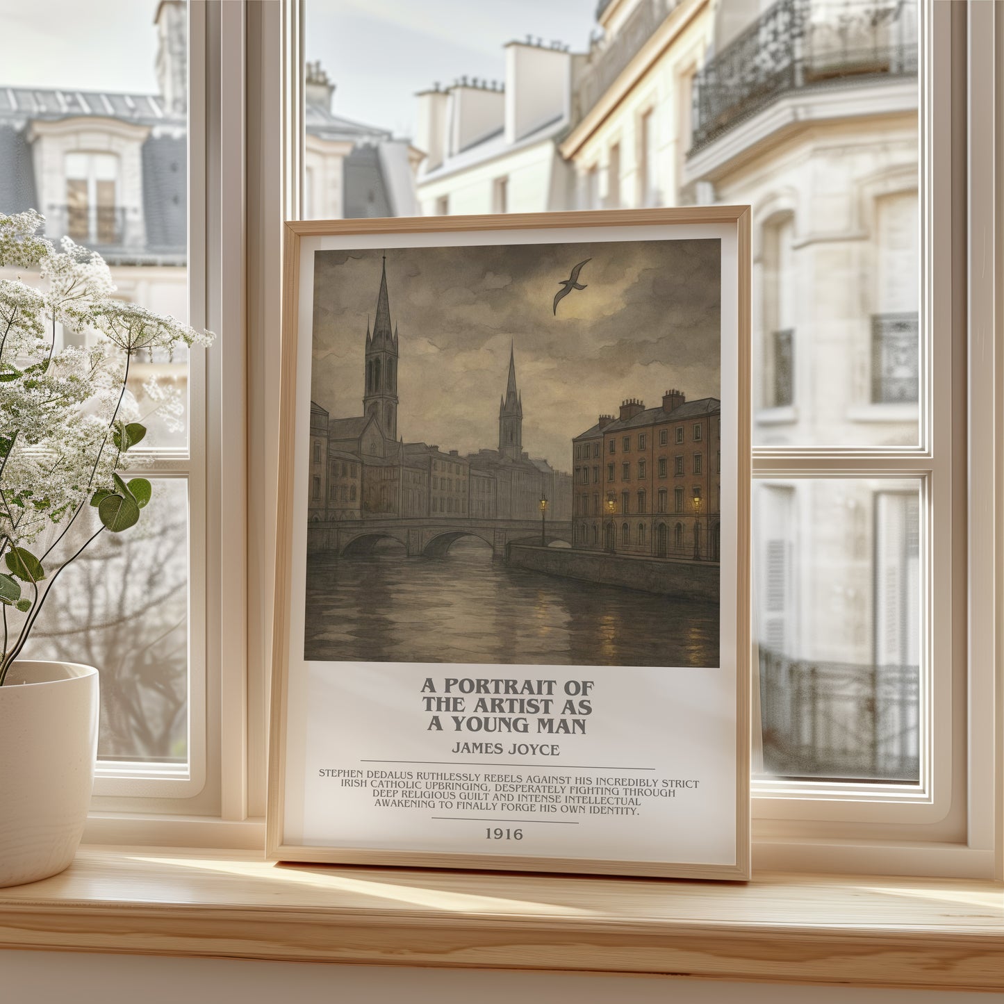 A Portrait of the Artist as a Young Man bookish poster colour and style options – James Joyce book art