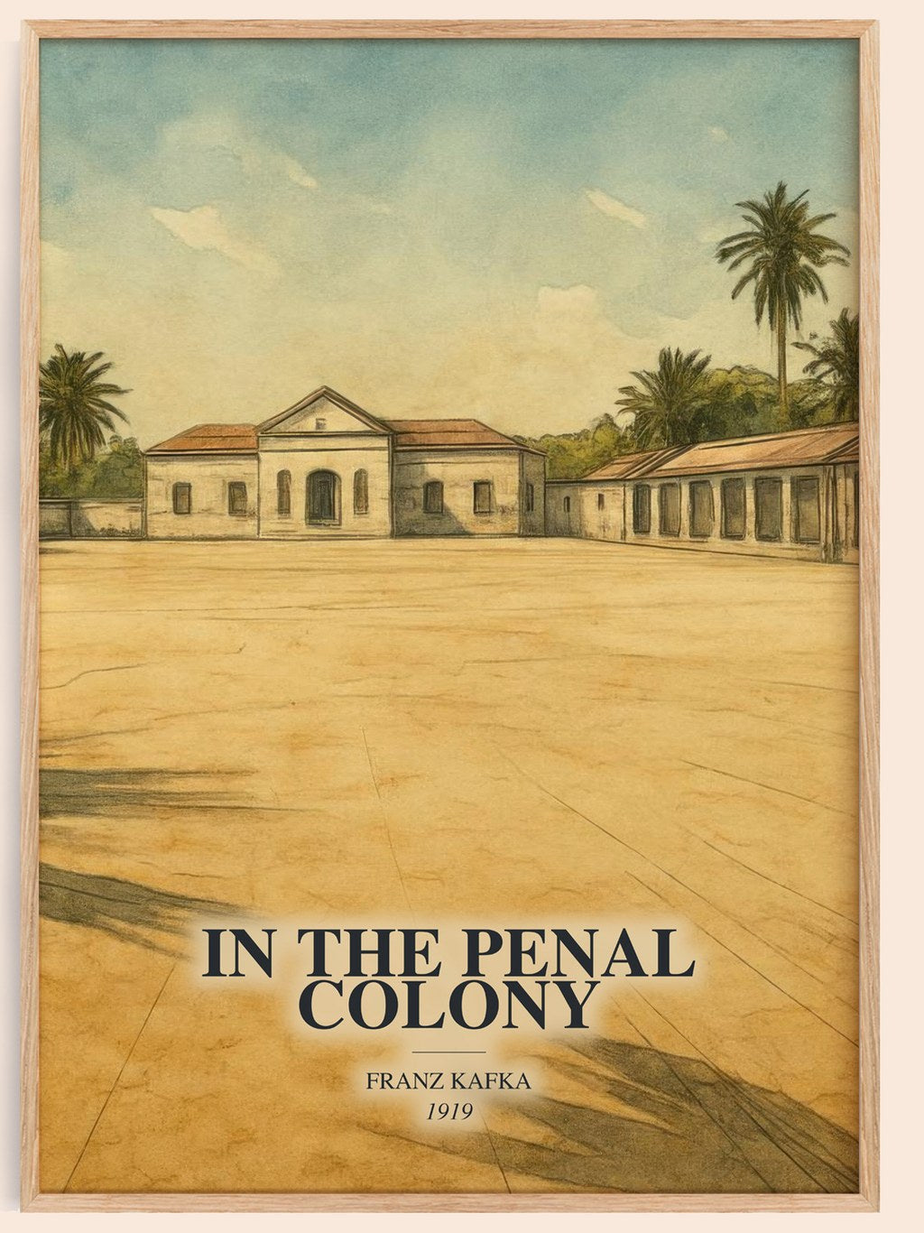 In The Penal Colony watercolour book poster by Franz Kafka – framed literary art print
