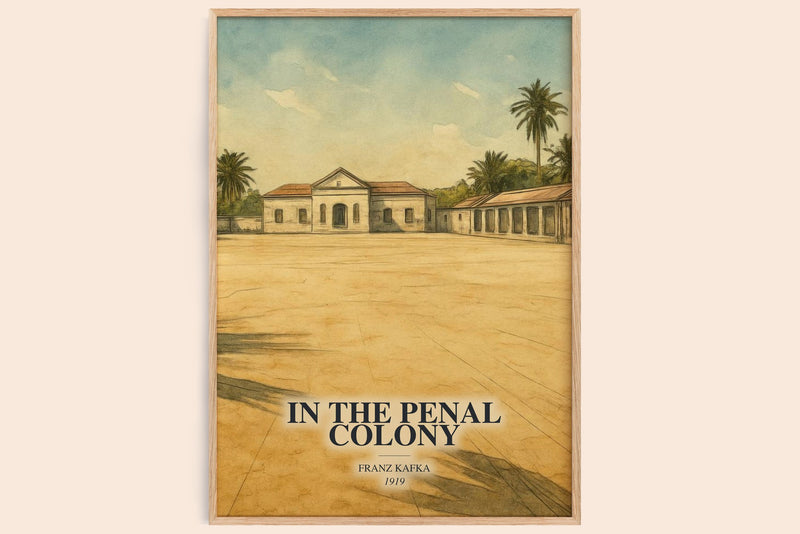 In The Penal Colony watercolour book poster by Franz Kafka – framed literary art print