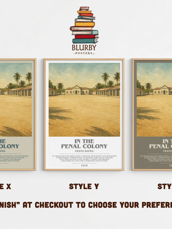 In the Penal Colony bookish print in frame leaning in hallway – literary fiction wall art