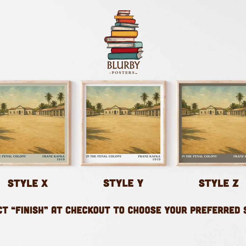 In the Penal Colony literary print in frame leaning in hallway – literary fiction wall art