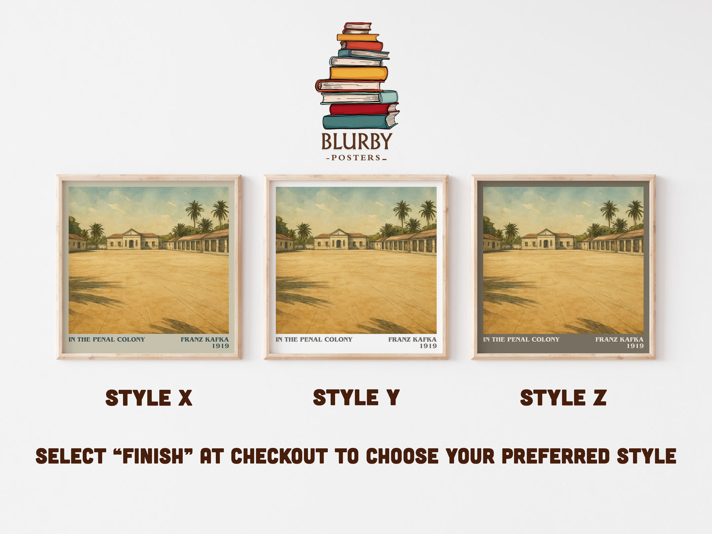 In the Penal Colony literary print in frame leaning in hallway – literary fiction wall art